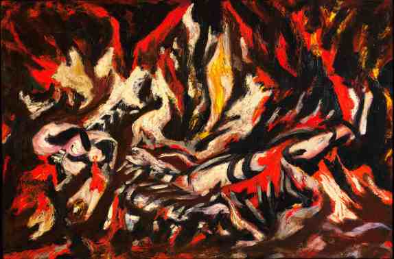 Jackson Pollock, “The Flame”, c. 1934-38 Oil on canvas mounted on fiberboard 20 1/2 x 30" (51.1 x 76.2 cm) Enid A. Haupt Fund, MOMA